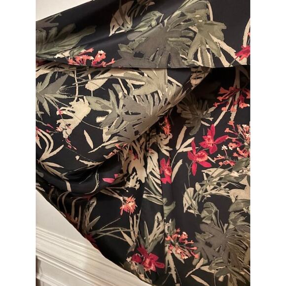 Coldwater Creek Wrap Maxi Skirt Small Floral Print 100% Silk Tropical Cruise - Picture 7 of 8